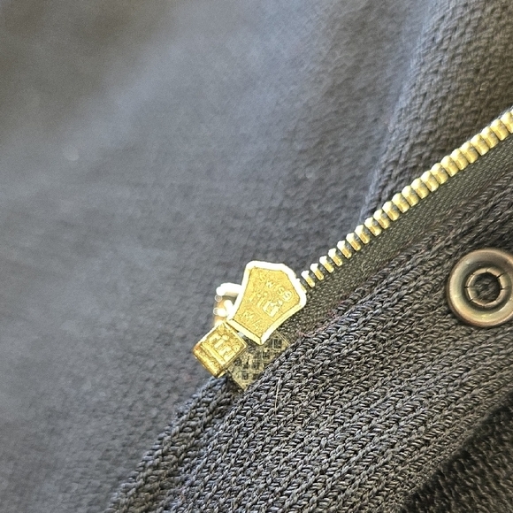 St. John Elegant Black Zip Military Cardigan Coat with Gold  Size 12 - Picture 15 of 16